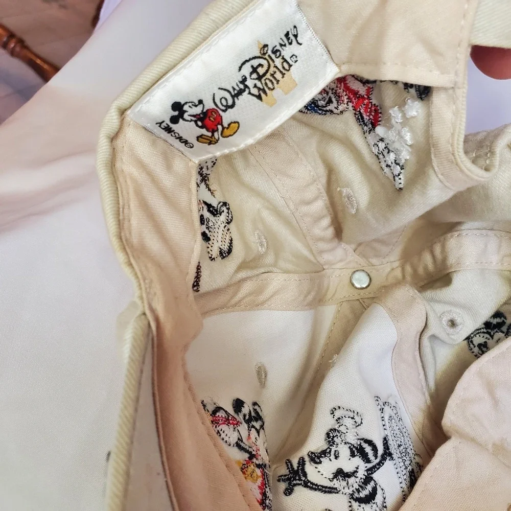 Disney Mickey Mouse Florida Hat‎ 1928 1935 1940 1980 Tan Adjustable Cap READ